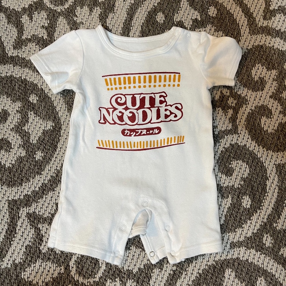Cute Noodles, Cup of Noodles/Ramen Romper or Costume, 9 months